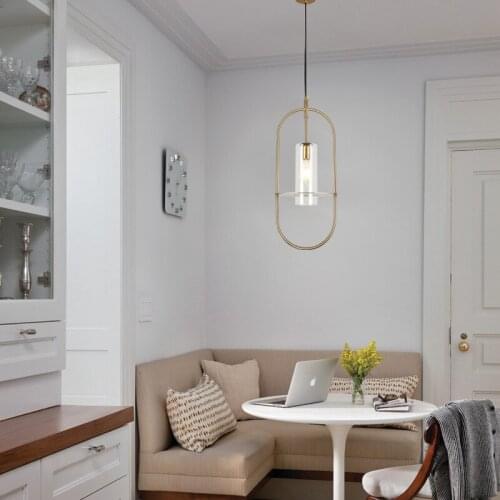 Modern retro glass pendant light restaurant pendant lamp hanging cord light creative designer personality staircase lamps