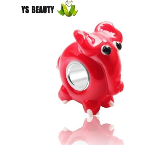 Little elephant shape glass beads personalized DIY beaded bracelet matching beads suitable for European charm jewelry production