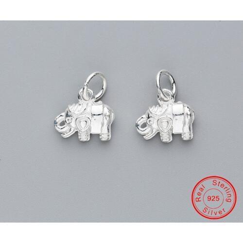 UQBing 925 Sterling Silver Fresh Elegant Elephant Dangle Charms Beads For DIY Charm Bracelet Necklaces Jewelry Making