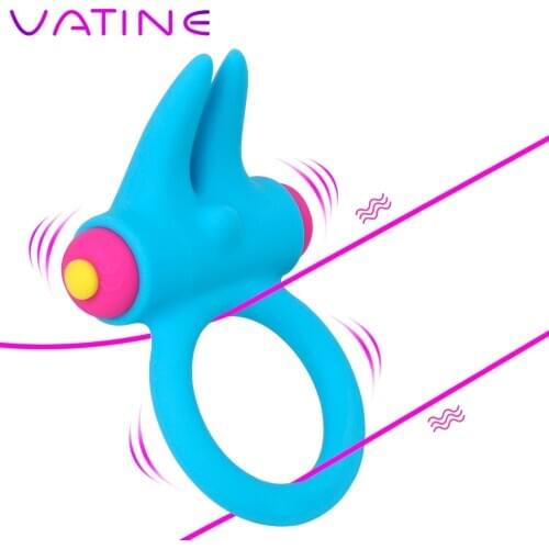 VATINE Delay Ejaculation Male Chastity Device Sex Toys for Men Penis Ring Vibrating Vibrators Cock Ring Clitoris Stimulate