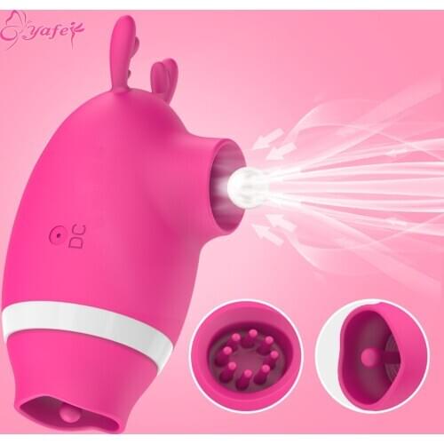 3 in 1 Blowjob Sucking Vibrator for Women Sucker Clit Vaginal Clitoral Stimulation Oral Erotic Sex Toys for Adult Women Nipple