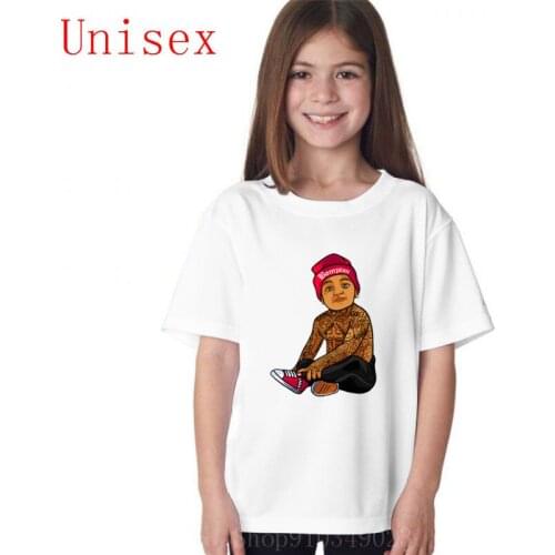 Bompton Kid print boy Funny Tee T Shirts Cotton Tops ajax trasher Anime tokyo ghoul girl tshirt kids fashion