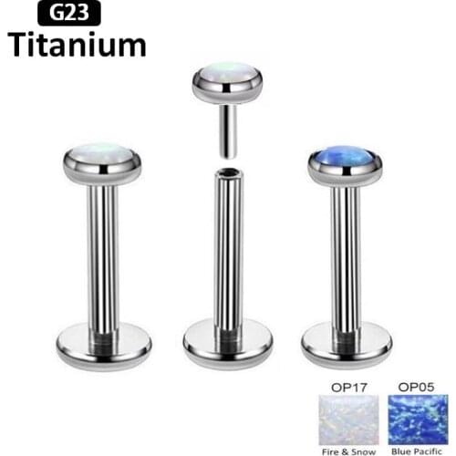 1PS G23 Titanium High quality opal lip push pin and ear pin insert series human fashion piercing jewelry