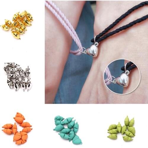 10pcs Love Heart Magnetic Clasps Fit Bracelets Necklace End Clasp Connectors Bracelet Pendant For Makings Bracelet Jewelry