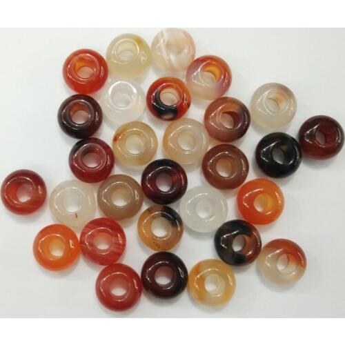 2016 Fashion good quality natural red onyx round shape big hole beads for jewelry marking 50pcs/lot wholesale free shipping