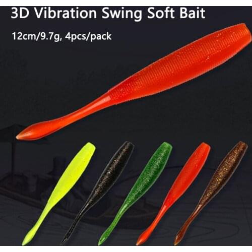 4pcs/Pack Fishing Lure Screw Soft Bait 12cm/9.7g Needle Tail Silicone Bass Baits Plastic Worm Lure Pesca Wobblers Fishing Tackle