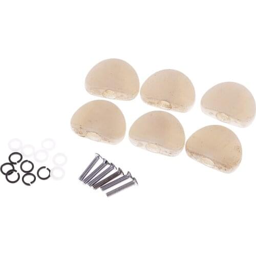 6 Pieces White Tuning Pegs Keys Machine Heads Knobs for Guitar Parts