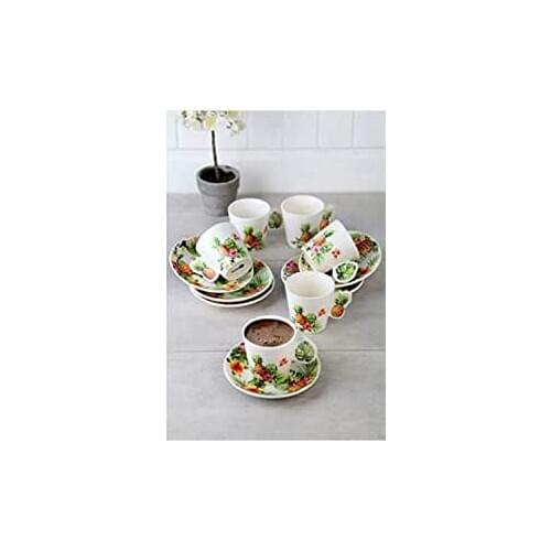 Acar Tropical Porcelain 6 Persons Coffee Set A-SHP-008452/12
