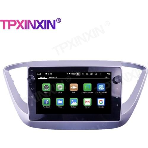 For Hyundai Solaris 2016-2018 4+128G Android 10.0 GPS IPS Car GPS Multimedia Player Headunit Audio Radio Navigtion Tape Recorder