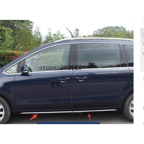 Stainless steel Chrome body side moldings side door decoration For VW Sharan 2013-2017 2012