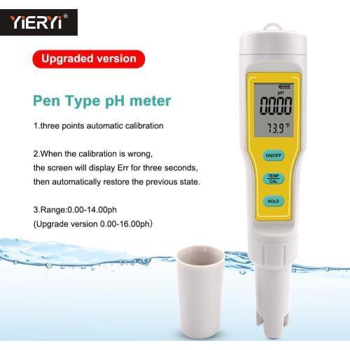 Yieryi New Automatic Calibration PH-03 PH Meter Digital LCD PH Meters Soil Aquarium Safe Pool Water Wine Urine Tester Analyzer