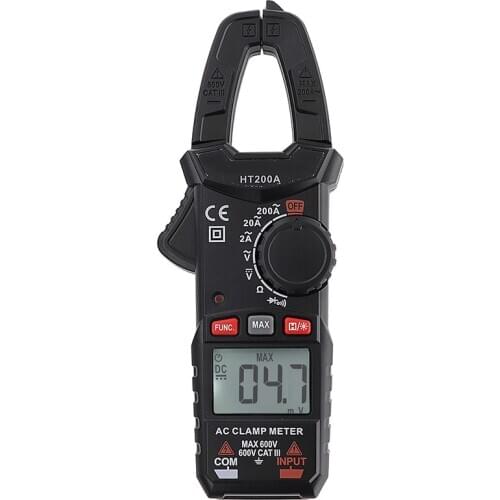 Electrician Tool Mini Digital Clamp Meter Current Voltage Ampere NCV Ohm Tester Ammeter Multimeter HT200A