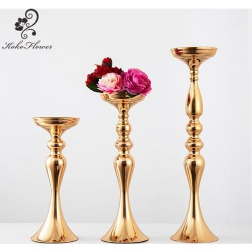 Koko Flower 32/38/50cm Retro Metal Candle Holder Home Table Center Activity Flowers Stand Wedding Birthday Party Decoration