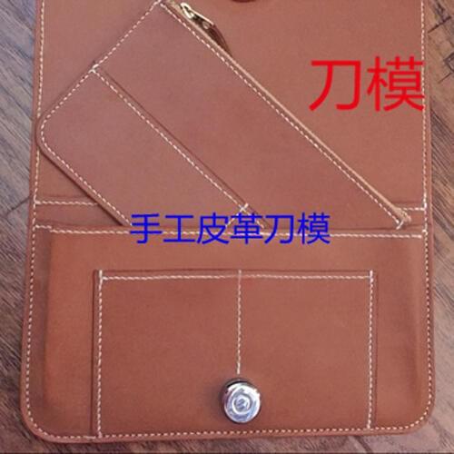 Designer leather craft template double bag wallet die cutting knife mould hand punch tool set