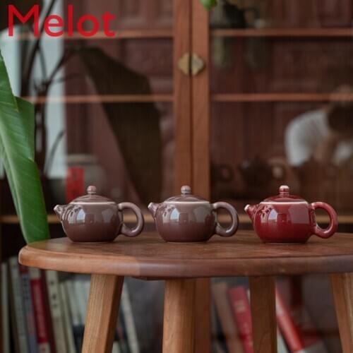 Porcelain Worker Wood Kiln. Sacrifice Red Glaze Red Glaze Full Glaze Xi Shi Pot Full 160ml Jingdezhen Porcelain Kung Fu Tea Set