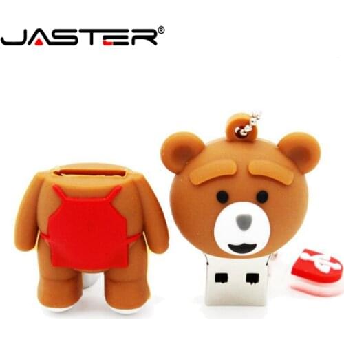 JASTER Cartoon Bear Baby Pendrive 4GB 16GB 32GB 64GB 128GB USB 2.0 Flash Drive Memory Stick Pendrive Fashion Gift