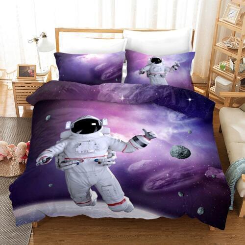 Bedding Set 3D Print Design Duvet Cover Sets King Queen Twin Size Dropshipping Astronaut boy gife Childrens cartoon films sky