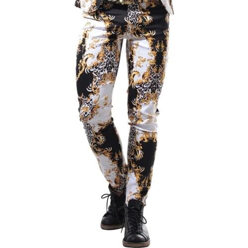 Nightclub host stage performance suit casual leopard print suit jazz dance Korean style slim waistcoat suit