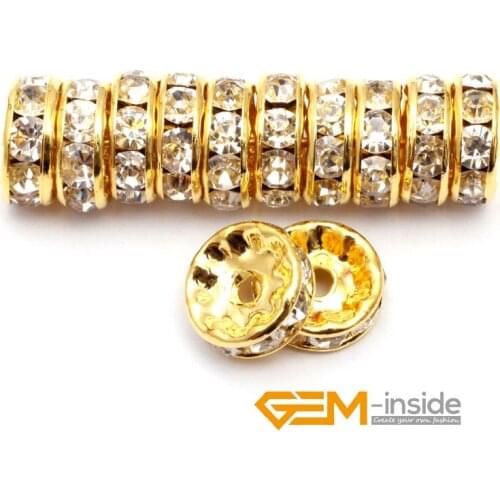 Jewelry Making: 100 PCS To Sale 4mm 6mm 8mm 10mm Crystal Spacer Rondelle Rhinestone Loose Beads For Jewelry Making Wholesale