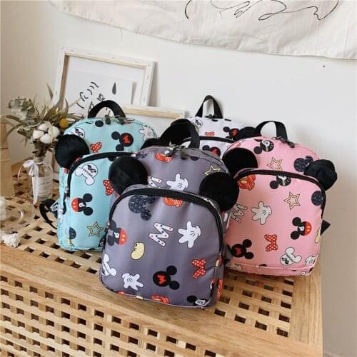 Disney Cartoon Cute Children Backpack 2021 New 3-6 Year Old Male and Female Baby Nylon Backpack Kindergarten School Bag