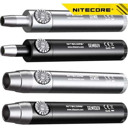 NITECORE GEM8 GEM8UV GEM10 GEM10UV Jeweler Light 800LM CREE XP-L HI V3 LED flashlight Torch Without 18650 Battery Free Shipping