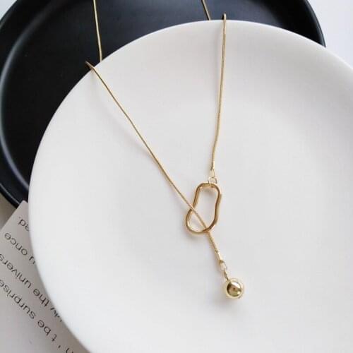 2021 latest fashion trend irregular geometric necklace simple metal texture temperament necklace summer clavicle chain female