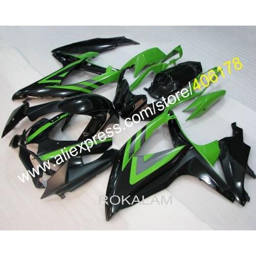 K8 Fairing Set For Suzuki GSXR 600 750 GSX-R 2008 2009 2010 Green Black Sport Motorcycle Fairings (Injection Molding)