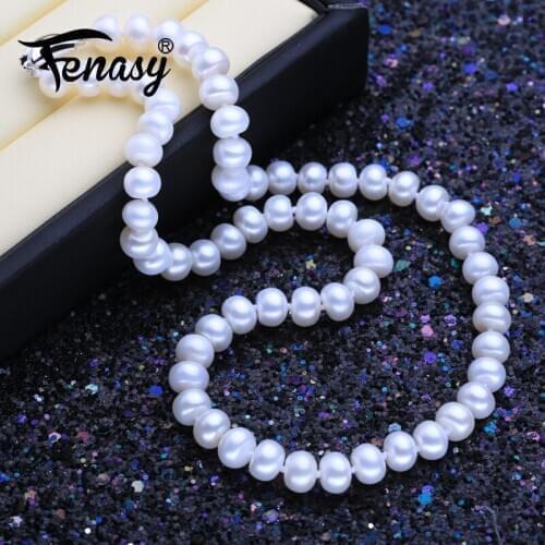 FENASY Natural Freshwater Pearl Necklaces For Women Handcrafted Statement Long Necklace Wedding Jewelry Neck Accessories