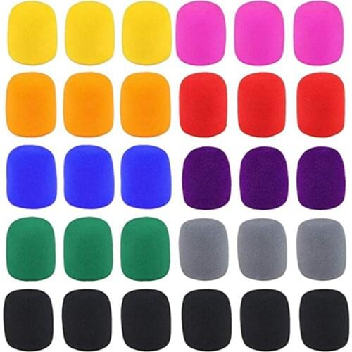 RISE-30 Pack Thick Handheld Stage Microphone Windscreen Foam Cover Karaoke DJ (12 Color)