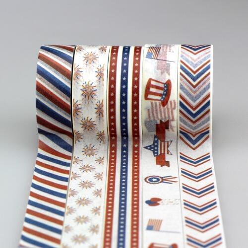 Random Color! 2 PCS/lot Adhesive Tape America Style Print Scrapbooking DIY Craft Sticky Deco Masking Paper Japanese Washi Tapes