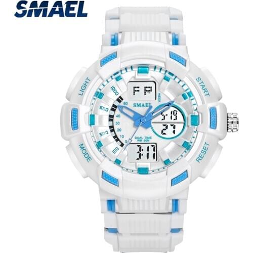 SMAEL Men Watches Waterproof 50M 2021 Fashion Digital Wristwatch Dual Time Classic Outdoor Sport Watch For Men reloj hombre 1366