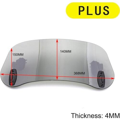 Motorcycle Windscreen Extension Spoiler Clamp-On Windshield Extender Wind Deflector for Honda Yamaha Kawasaki BMW ADV Suzuki etc