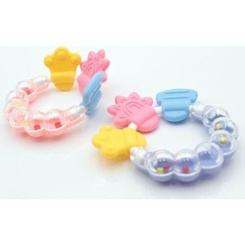 Newborn Comforting Educational Toys Durable Baby Infant Kid Rattles Biting Teething Teether Balls Toys Circle Ring