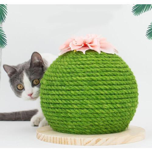 Pet Cat Scratch Post Sisal Prickly Pear Cactus Scratch-resistant Sofa Grinding Claw Cat Climbing Frame Cat Toy Scratching Pads