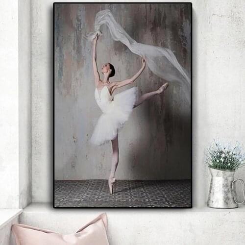 Vintrage Nostalgic Ballerina Canvas Paintings Nordic Style Elegant Dancer Poster and Print Wall Art Picture Home Decor Cuadros
