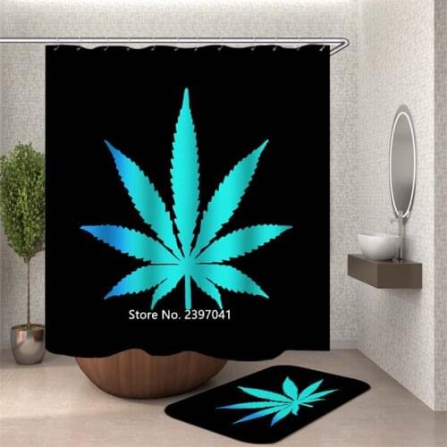 Home Art Deco Maple Leaf Cute Cartoon High Quality Shower Curtain Bathroom Partition Waterproof and Mildew Resistant Hock