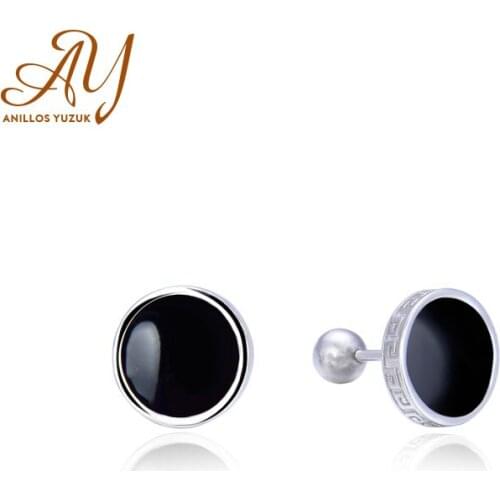 Anillos Yuzuk Black Cube Stud Earrings For Women 925 Sterling Silver Patry Wedding Earring Wedding Korean Jewelry