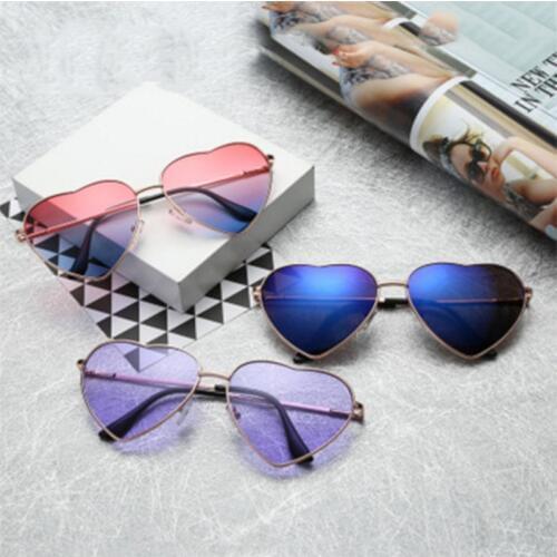 NEW Ladies Heart Shaped Sunglasses metal Women Brand Designer Fashion Rimless LOVE Clear Ocean Lenses Sun Glasses Oculos UV400