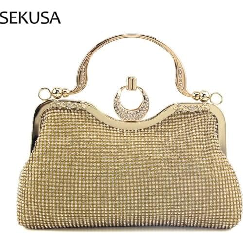 Diamond Women Clutch Evening Bags Bridal Crystal Flower Handbags Purses Wedding Party Dinner Bag