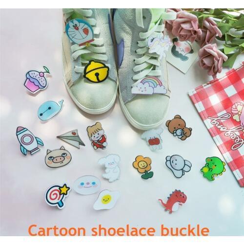1PCS Cute cartoon anime decorative shoe buckle Japanese girl DIY canvas shoelace buckle student trend creative shoe accessories