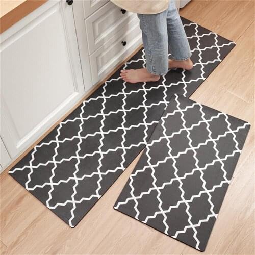 1PC PVC Kitchen Carpet Leather Long Floor Mat for Bedroom Living Room Doormats Tatami Anti Slip Waterproof Oilproof Kitchen Rugs