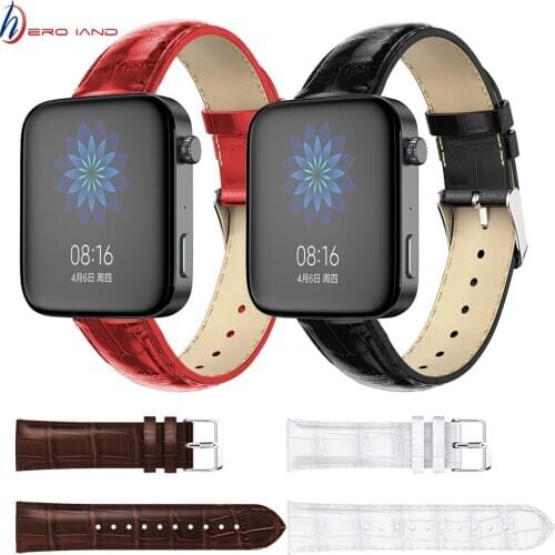 18mm luxury leather quality watch band strap For Xiaomi Mi Watch Replacement soft wristband for Xiaomi Smart Mi Watch watchbands
