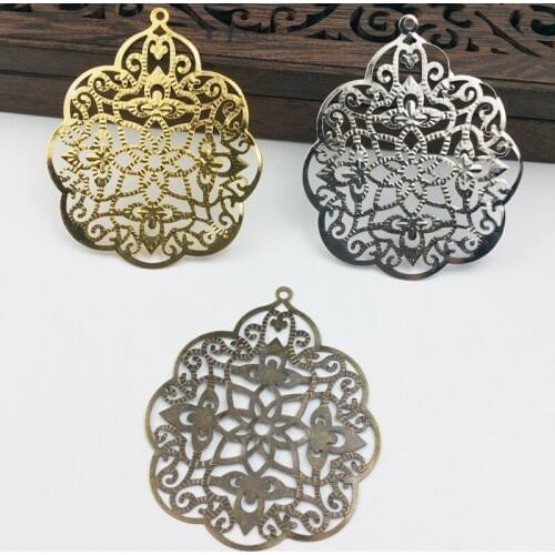 20pcs 48x57mm Filigree square Wraps Metal Charms For Embellishment Scrapbook DIY Jewelry Metal Craft ear accessories