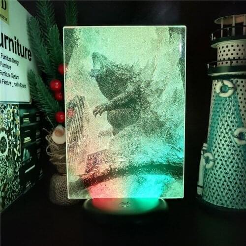 Bandai Godzilla vs Kong 3D Night Light LED Lamp Hot Movie Figure Illusion Manga Decor Lampara Creative Lighting Animal Kids Gift