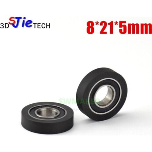 8*21*5mm F type super silent polyurethane 688 pack rubber bearing, forming bearing, rolling wheel, PU pulley