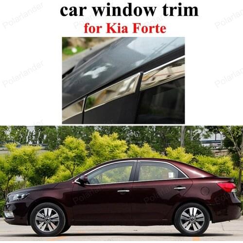 Car accessories Stainless steel window trims without center pillar sill frame For K-ia Forte