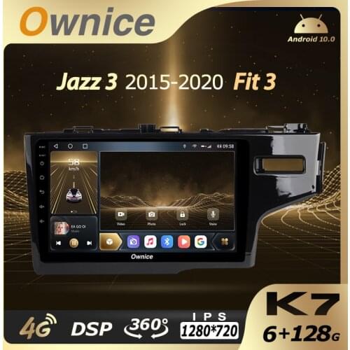 6G+128G Ownice Android 10.0 Car Multimedia Radio for Honda Jazz 3 2015-2020 Fit 3 2 Din Audio Head unit 4G LTE 360 Quick Charge