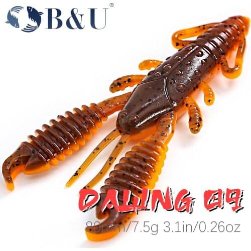 B&U Craws Lure for Bass Soft Lure Fishing Lures shrimp Scent Lobster Soft Plastic Lure Fishing Lures