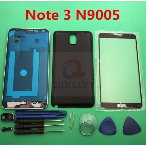 Full Housing Case Cover For Samsung Galaxy Note 3 N9005 Housing Front Bezel Frame Back Cover+ glass+Tools
