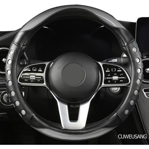 CUWEUSANG Carbon Fiber Leather Car Steering Wheel Cover For BORGWARD BX5 BX6 BX7 BXI7